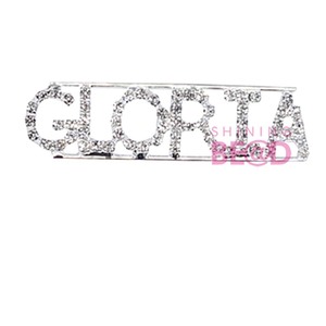 Mode lettres épinglette mère du marié nom personnalisé mot/lettre grand-mère <span class=keywords><strong>de</strong></span> la mariée cristal strass broches broche - Product Image 5