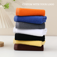 Customized Logo Black Cotton Towel 30*30cm 35*35cm Small Soft Square Hair Care Hand Towel Beauty Gift Yoga Sports Gym Wholesale