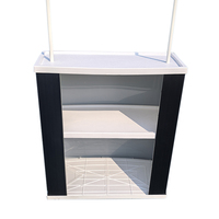 Comptoir promotionnel portable en PP pour salon professionnel de supermarché, présentoir pliable durable en PP