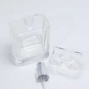 Flacon de parfum vide de luxe personnalisé transparent noir carré imprimé sérigraphié 30ml 50ml 100ml avec pulvérisateur et diffuseur à bâtonnets - Product Image 2