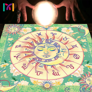 Paño de <span class=keywords><strong>Tarot</strong></span> Sun Moon Star India estera dorada Franela gruesa Mantel de <span class=keywords><strong>tarot</strong></span> de orillo de alta calidad - Product Image 6