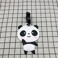 Valise en PVC souple avec impression par transfert, motifs Panda et Chien, avec accroche et porte-billet d'embarquement