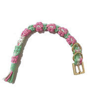 Collier pour chat et chien en macramé fait main, 100% coton, réglable, design floral élégant, vente du fabricant, collares para mascotas