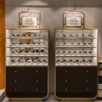 M & S rak pajangan parfum mewah, furnitur besi dengan lampu LED untuk toko ritel, mal belanja Premium