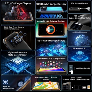 Hotwav Cyber 13, Teléfono Inteligente Resistente, Android 14, Cámara Frontal de 16MP, Cámara Trasera de 64MP, 10800mAh, 8+128GB, T606, NFC, Versión Global, Teléfono Móvil Hotwav - Product Image 4