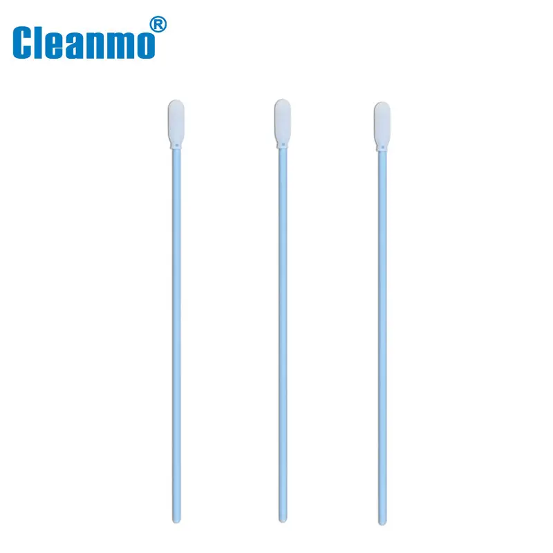 Manufacturers 500pcs blue handle flexible cleaning clean room sponge foam cleanroom swab stick for cleaning hard disks