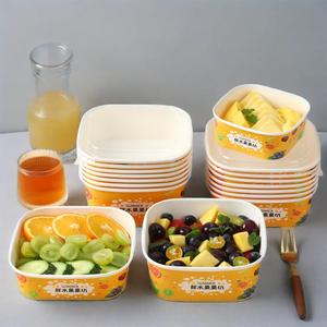 Cheap Price Rectangular Takeaway Paper Poke <b>Bowl</b> Disposable <b>Serving</b> Salad Noodles Kraft Food Container - Product Image 6