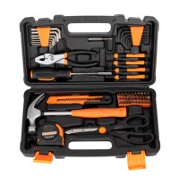 57 pièces ménage ou famille usage général ensemble d'outils boîte maison bricolage réparation matériel marteau trousse à outils à main dans une mallette à outils de stockage en plastique