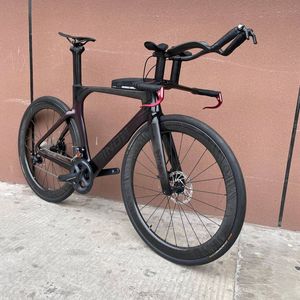 จักรยานวิ่งเวลท์ไทม์ไทรอัลลิ่ง Winowsports Factory Complete TT Bike 700C รุ่น T1000 โครงคาร์บอนไฟเบอร์สีดำ ใช้ชุดเกียร์ Shimano 105 รุ่น TT119 Co - Product Image 4