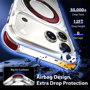 Funda para Teléfono con Soporte Metálico 360°, Antiamarilleo, para <span class=keywords><strong>iPhone</strong></span> 18 12 <span class=keywords><strong>13</strong></span> 14 15 16 17, Carga Magnética, Transparente, Precio con <span class=keywords><strong>Descuento</strong></span> - Product Image 4