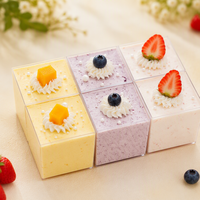 Gobelets carrés jetables en plastique avec couvercles pour mousse, pudding, gelée, parfait - pour fêtes, buffets et événements de restauration