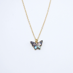 Conjunto de joyería de pendientes y collar con colgante de mariposa de concha de abulón de moda personalizada - Product Image 3