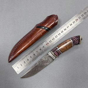 Cuchillo de Caza ZZ13R3 de Lujo con Textura de Red, Acero Sueco, Mango de Dientes de Mamut, Hoja Fija, Cuchillo de Supervivencia para Camping y Selva - Product Image 6