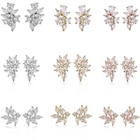 RAKOL EP480 Boucles d'oreilles fantaisie plaquées or géométriques petites puces d'oreilles en zircon cubique Bijoux pour femme Cadeau d'anniversaire ou de fête