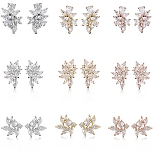 RAKOL EP480 Fancy Gold Plated Geometric <strong>Small</strong> <strong>Studs</strong> <strong>Earrings</strong> Cubic Zirconia Jewelry Women Anniversary Party Gift - Product Image 4