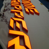 Enseigne LED personnalisée YIJIAO en lettres métalliques, avec capuchon de finition extérieur, signalétique 3D Facelit pour la publicité