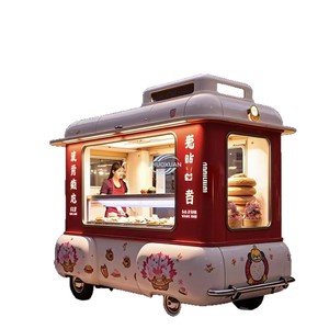 Remorque en fibre de verre galvanisée de qualité supérieure, 4 roues, entièrement équipée, pour la vente de glaces et de snacks de rue, service quotidien - Product Image 4