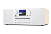 Stereo-Internetradio, WLAN-Radio, DAB-Heim-CD-Player mit Fernbedienung, Retro-Holz-Digitalwecker