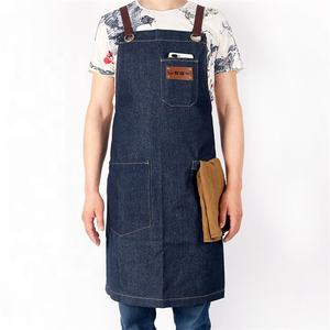 Bavoir <span class=keywords><strong>sans</strong></span> manches en denim bleu à bretelles réglables <span class=keywords><strong>Tablier</strong></span> de cuisine pour hommes et femmes pour barman pour la cuisine et le bar - Product Image 1