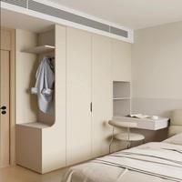 Armoire de bureau moderne minimaliste finition mate, portes coulissantes sans poignée personnalisées de luxe, éclairage LED, revêtement anti-UV pour appartement