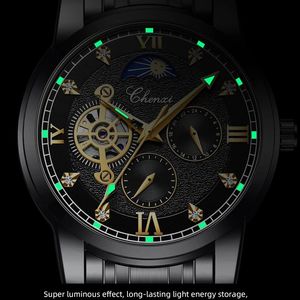 Montre mécanique automatique pour homme CHENXI 8859, <span class=keywords><strong>grand</strong></span> cadran, squelette vintage, tourbillon mécanique, acier inoxydable, étanche - Product Image 3