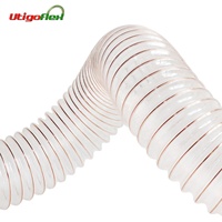Conduit PU Tuyau en polyuréthane transparent Conduit flexible en Pu Tuyau de conduit d'air renforcé en fil d'acier plaqué cuivre