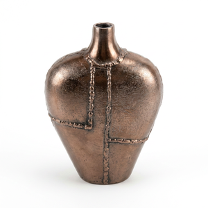 Florero de aluminio moderno soldado, ecológico, hecho a mano, decorativo, con forma de botella, para mesa de hogar u hotel, de aspecto lujoso. - Product Image 1