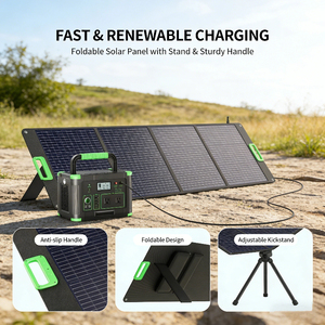 ALECTER Panneaux solaires pliables 200W à 23,5% d'efficacité, les plus vendus, kits étanches IP65 pour station d'alimentation et camping en extérieur - Product Image 2