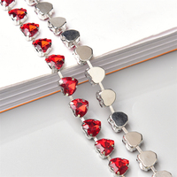 Nouveau à la mode large cristal Applique garniture argent Base coeur strass chaîne collier pour les femmes embellissement décorations de mariage