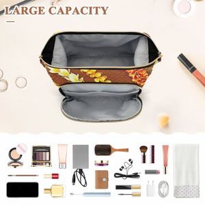 Trousse de toilette vintage hawaïenne Puakenikeni Lei avec ensemble de flacons, pochette de maquillage écologique grande capacité - Product Image 4
