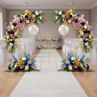 Support de toile de fond rond pour mariage de 1,58 m, arche florale en métal doré à 4 niveaux détachable pour centres de table de mariage, fêtes