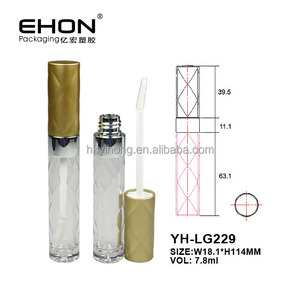 Cute 7.8ml <b>Plastic</b> Lipgloss Tube with Hot Stamped Water Ripple and Diamond Lines Surface Screw <b>Cap</b> Liquid Lip Glaze Container - Product Image 2