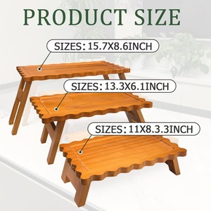 Solid Wood Multi Layer Pastry Cake Rack Nan Bamboo <b>Desktop</b> Storage <b>Shelf</b> For Living Room Balcony Display - Product Image 4