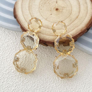 Faceted Transparent <b>Resin</b> <b>Earrings</b> for Women - Product Image 1