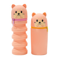 Étui à crayons pliable en silicone en forme d'animal, porte-crayons de dessin animé et sac/pochette de papeterie pour enfants et adolescents, sac à crayons de rangement