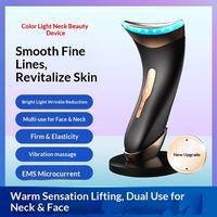 Appareil de beauté facial anti-rides de haute qualité, portable, pour le cou, rechargeable par USB, en ABS, avec vibrations pour raffermir