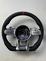 Volant en cuir Alcantara de haute qualité avec fibre de carbone pour Mercedes-Benz W203 W204 W205 W212 W213 CLS W218 W222 C300 AMG