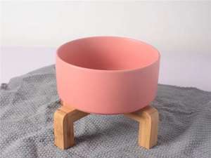 Cvnc — bol de régime en céramique pour chiens, support en bois, système de refroidissement surélevé pour animaux domestiques, respectueux de noël, nouveau Design, - Product Image 4