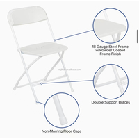 Chaise pliante d'extérieur légère et confortable en métal blanc, empilable et étanche, au design moderne, idéale pour les mariages - Offre Spéciale