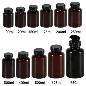100cc 150cc 200cc 250cc Ambre Capsule Pet Packer Bouteille Avec Couvercle Résistant Aux Enfants pour Stocker Des Suppléments, Varie Capsules - Product Image 6