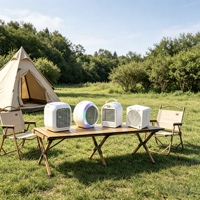 Ventilateur de climatisation portable mini tendance avec réservoir d'eau, lumière d'ambiance colorée, pour bureau et extérieur