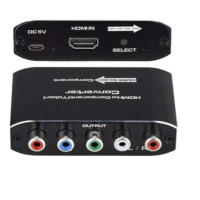 מתאם ממיר רכיבי HDMI ל-YPbPr 5RCA RGB עם פלט שמע R/L סקלר לטלוויזיה של MacBook Blu-Ray DVD PS4 DVD PSP