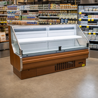 Vitrine Réfrigérée Commerciale Double Couche pour Viande Fraîche, Refroidissement par Air, Vitrine en Verre, Température Unique, Comptoir pour Boucherie