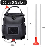 GARIDA Portable avec Pomme de Douche Commutable On/Off Solaire Camping Sac de Douche pour Camping Voyage Randonnée Plage 5 Gal 20L PVC