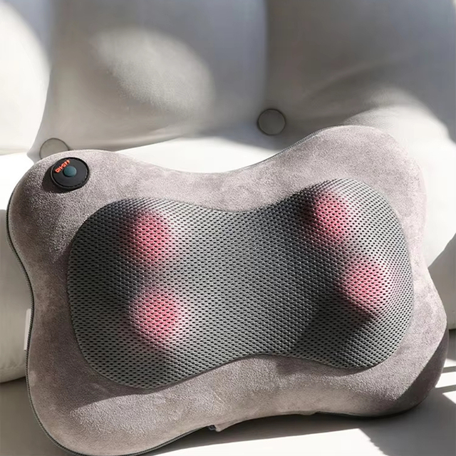 Pressure Activated Vibration Shiatsu Neck Full Body Massage Pillow for Lower Back Waist Kneading Shiatsu Pillow Massager