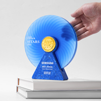 Trophées, médailles et plaques en verre cristal personnalisés, écologiques, imprimés UV, créatifs, gravés, pour récompenses, usage personnel ou d'entreprise, cadeau