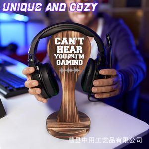 Wooden Headphone <b>Stand</b> With Phone Holder Gaming Desk Accessory For Earphones Over Ear <b>Headset</b> Mount Storage Organizer - Product Image 4