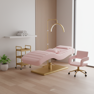 เตียงสปาหรูหราทรงตัว S สีตามสั่งสำหรับขายส่ง เตียงทำทรีทเมนต์หน้า ศูนย์เสริมความงาม เตียงต่อขนตาไฟฟ้าสำหรับการดูแลขนตา - Product Image 1