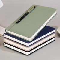 Carnet en cuir PU A5 avec logo personnalisé, couverture PP/PVC, porte-stylo latéral, multicolores, cadeau promotionnel d'entreprise pour le bureau