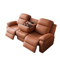 Canapé multifonctionnel en cuir électrique de première classe avec fonction massage et télécommande, idéal pour home cinéma et petits appartements, trois places